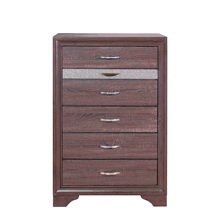 Global Furniture Usa Traditional Glam Melamine Seville Grey Chest 1501